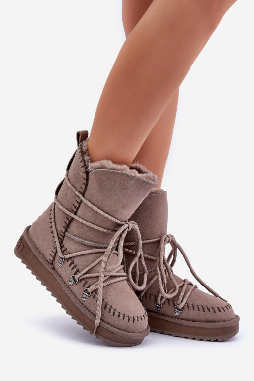 sniega apavi SieviešuIeslēgtsturalnego zamšādasu D.Franklin DFSH375004 Brūnas krāsas sniega apavi SieviešuIeslēgtsturalnego zamšādasu D.Franklin DFSH375004 Brūnas krāsas