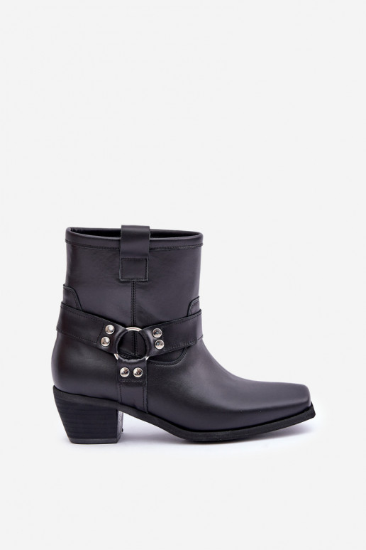 Sieviešu puszābakiIeslēgtsturalnej Skóry ar papēdi Zazoo 3444/2 melnas krāsas Sieviešu puszābakiIeslēgtsturalnej Skóry ar papēdi Zazoo 3444/2 melnas krāsas