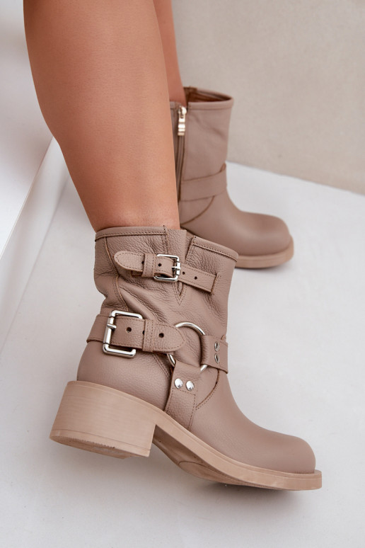 Āda Sieviešu puszābaki Uz Zema Papēža Klocku Ar svītrām Zazoo 3644 smilšu krāsas Āda Sieviešu puszābaki Uz Zema Papēža Klocku Ar svītrām Zazoo 3644 smilšu krāsas