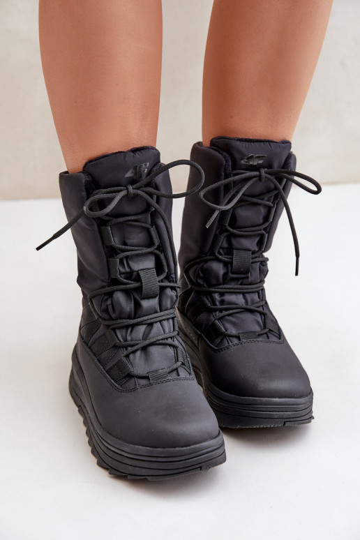 Sieviešu sniega apavi INUAOciepliną Primaloft 4F 4FRAIN24FSBSF012 melnas krāsas