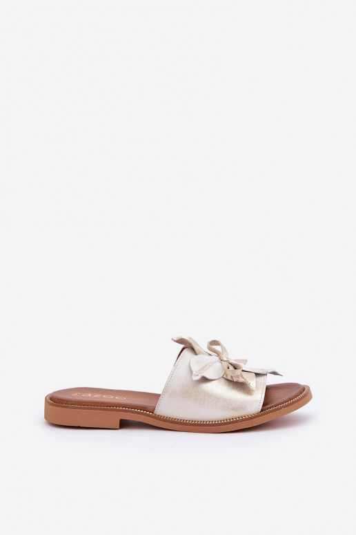 Čības ar ornamentiem Dabīgas ādas Zazoo 3667 Zelta krāsas Przecierany Čības ar ornamentiem Dabīgas ādas Zazoo 3667 Zelta krāsas Przecierany