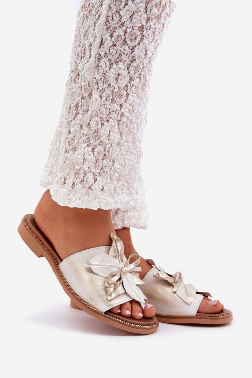 Čības ar ornamentiem Dabīgas ādas Zazoo 3667 Zelta krāsas Przecierany Čības ar ornamentiem Dabīgas ādas Zazoo 3667 Zelta krāsas Przecierany