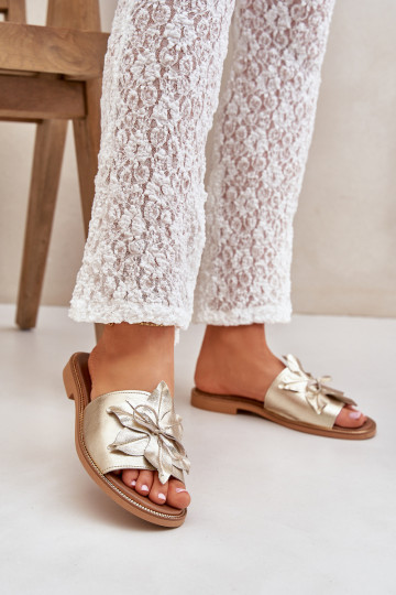 Čības ar ornamentiem Dabīgas ādas Zazoo 3667 Zelta krāsas 2