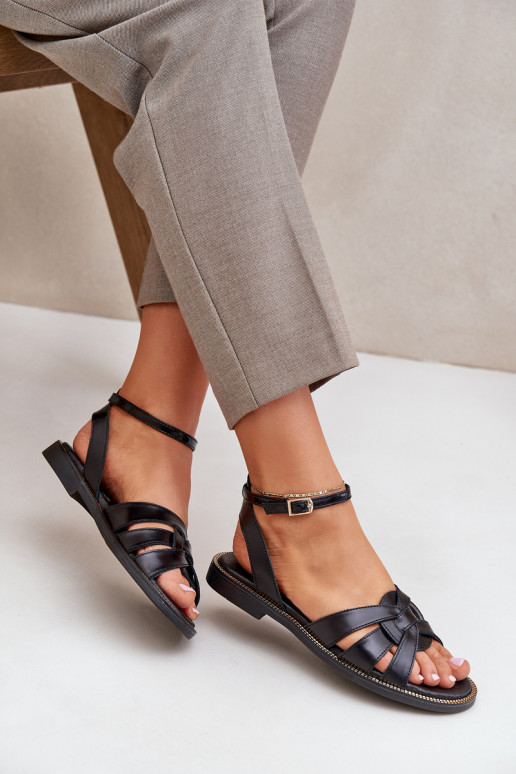 Sieviešu basenes Sieviešu ar platiem papēžiem Zazoo 3688 melnas krāsas Sieviešu basenes Sieviešu ar platiem papēžiem Zazoo 3688 melnas krāsas