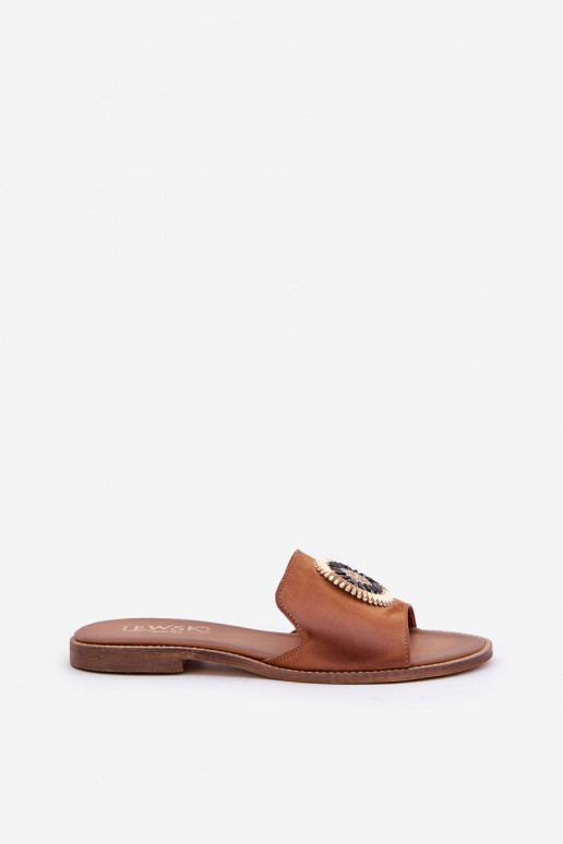 Čibas no dabīgas ādas ar ornamentiem ar platiem papēžiem Ļevskis 3047/O brūnas krāsas Čibas no dabīgas ādas ar ornamentiem ar platiem papēžiem Ļevskis 3047/O brūnas krāsas