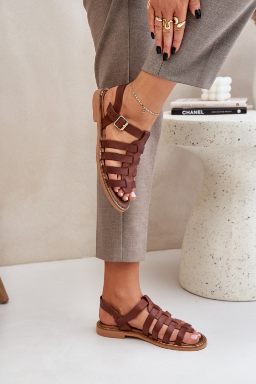 Sieviešu basenes ar platiem papēžiem Zazoo 3686 brūnas krāsas Sieviešu basenes ar platiem papēžiem Zazoo 3686 brūnas krāsas