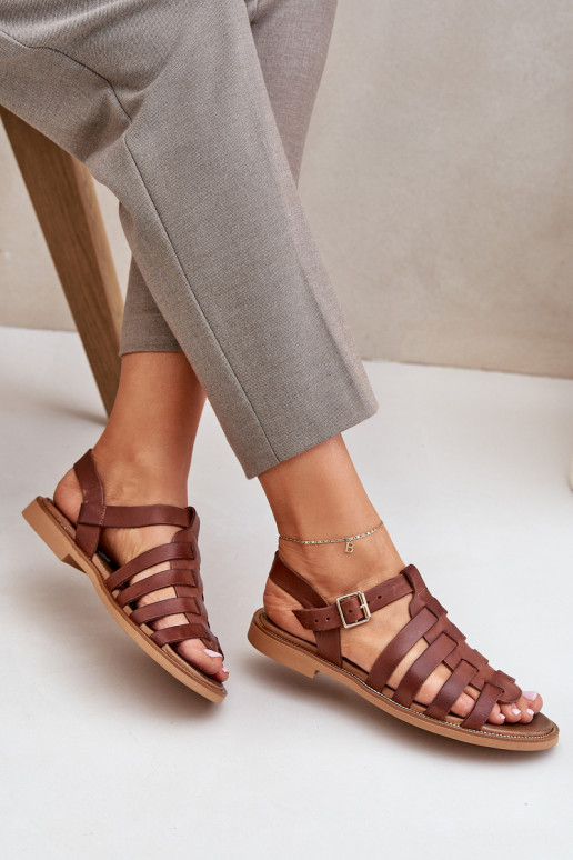 Sieviešu basenes ar platiem papēžiem Zazoo 3686 brūnas krāsas Sieviešu basenes ar platiem papēžiem Zazoo 3686 brūnas krāsas