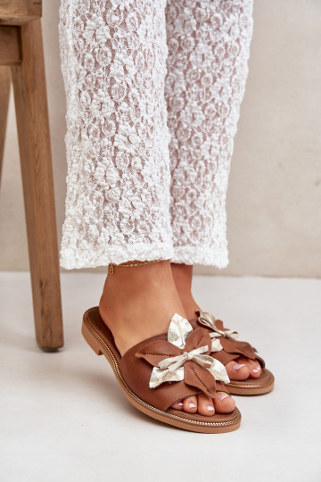 Čības ar ornamentiem Dabīgas ādas Zazoo 3574/Z brūnas krāsas