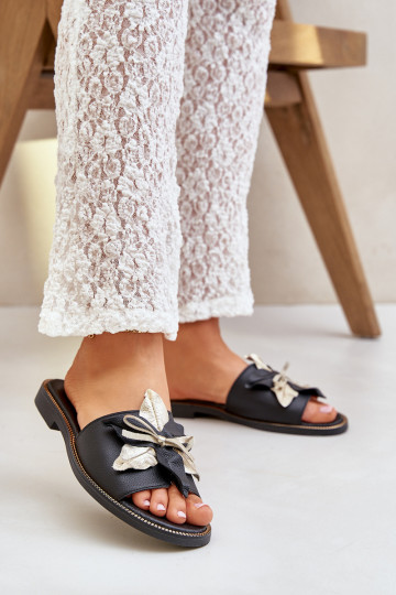 Čības ar ornamentiem Dabīgas ādas Zazoo 3574/Z melnas krāsas 2