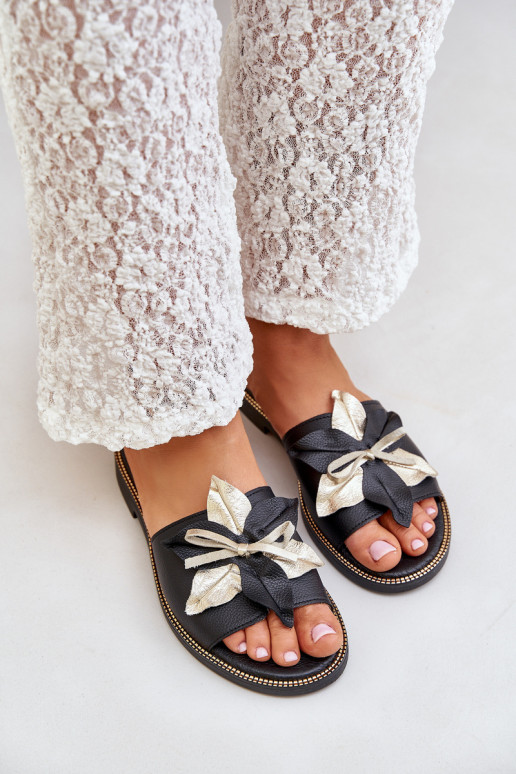 Čības ar ornamentiem Dabīgas ādas Zazoo 3574/Z melnas krāsas