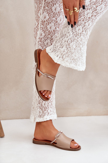 Ādas čības LeĮskis Shoes 3047 smilšu krāsā 2