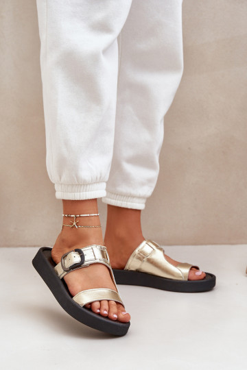 Čibas no dabīgas ādas Sieviešu ar platformu Zazoo 3024 Zelta krāsas 2