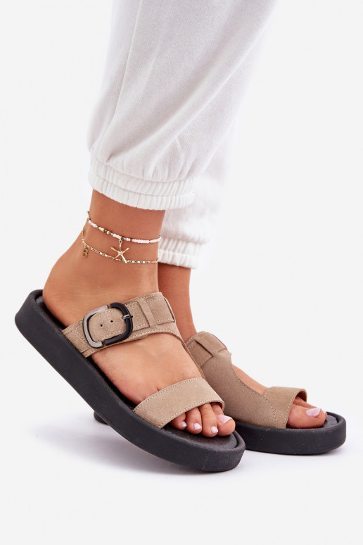 sieviešu zamšādas čības ar platformu Zazoo 3024 smilšu krāsas sieviešu zamšādas čības ar platformu Zazoo 3024 smilšu krāsas