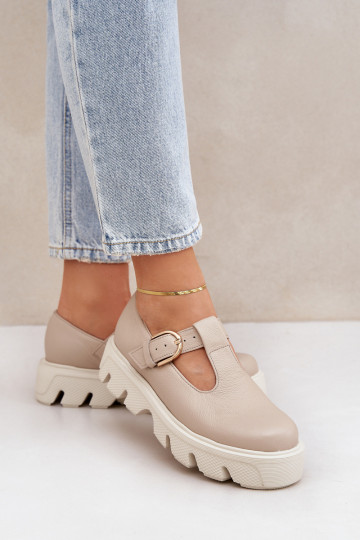 Āda apavi ar sprādzēm Zazoo 20183 smilšu krāsas 2