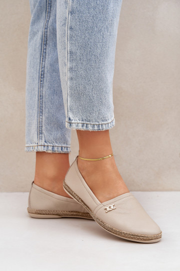 Eleganta stila Espadrilles Sieviešu Zazoo 10177 smilšu krāsas