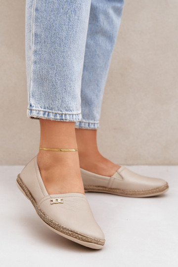 Eleganta stila Espadrilles Sieviešu Zazoo 10177 smilšu krāsas 2