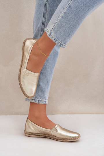 Eleganta stila Espadrilles Sieviešu Zazoo 10177 Zelta krāsas