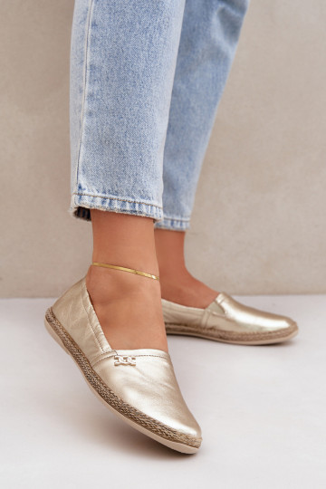 Eleganta stila Espadrilles Sieviešu Zazoo 10177 Zelta krāsas 2