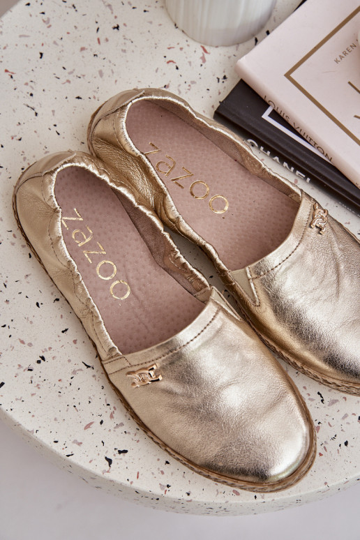 Eleganta stila Espadrilles Sieviešu Zazoo 10177 Zelta krāsas Eleganta stila Espadrilles Sieviešu Zazoo 10177 Zelta krāsas