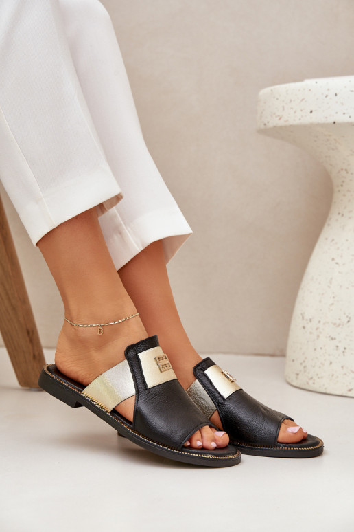 Eleganta stila Čības Izgatavota no dabīgas ādas ar platiem papēžiem Zazoo 40423 melnas krāsas Eleganta stila Čības Izgatavota no dabīgas ādas ar platiem papēžiem Zazoo 40423 melnas krāsas