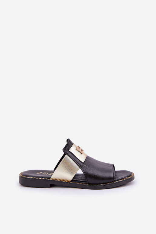 Eleganta stila Čības Izgatavota no dabīgas ādas ar platiem papēžiem Zazoo 40423 melnas krāsas Eleganta stila Čības Izgatavota no dabīgas ādas ar platiem papēžiem Zazoo 40423 melnas krāsas