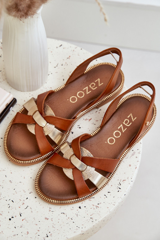 Zazoo 40382 Sieviešu basenes Āda brūnas krāsas Zazoo 40382 Sieviešu basenes Āda brūnas krāsas