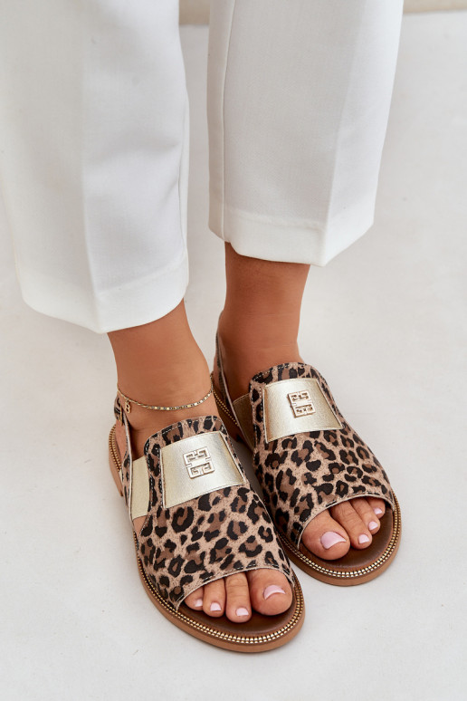 Zazoo 40385 Sieviešu Sieviešu basenes ar leoparda kažokādas rakstu brūnas krāsas Zazoo 40385 Sieviešu Sieviešu basenes ar leoparda kažokādas rakstu brūnas krāsas