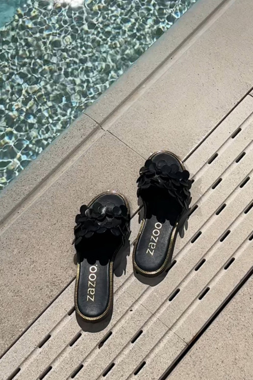 Zazoo 40381 Sieviešu Čibas no dabīgas ādas ar platiem papēžiem melnas krāsas Zazoo 40381 Sieviešu Čibas no dabīgas ādas ar platiem papēžiem melnas krāsas