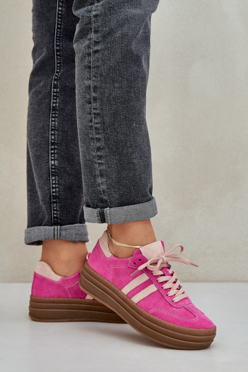 Zazoo N1068S4 Sneakers modeļa apavi ar platformu rozā krāsas 2