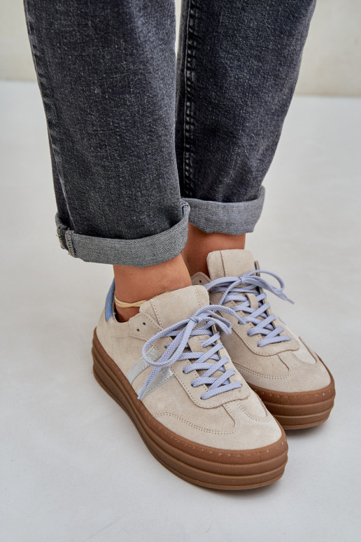 Zazoo N1068S4 Sneakers modeļa apavi ar platformu smilšu krāsas Zazoo N1068S4 Sneakers modeļa apavi ar platformu smilšu krāsas