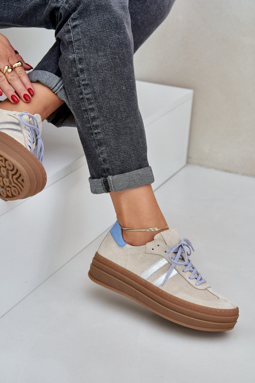 Zazoo N1068S4 Sneakers modeļa apavi ar platformu smilšu krāsas Zazoo N1068S4 Sneakers modeļa apavi ar platformu smilšu krāsas