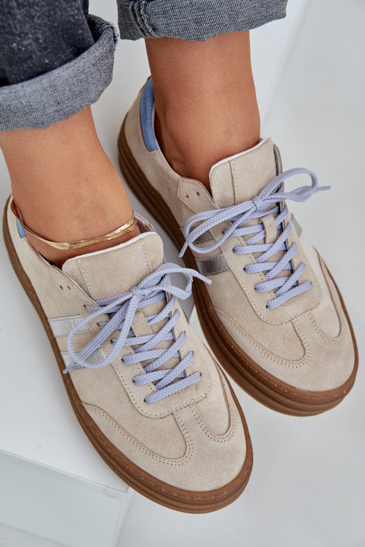 Zazoo N1068S4 Sneakers modeļa apavi ar platformu smilšu krāsas Zazoo N1068S4 Sneakers modeļa apavi ar platformu smilšu krāsas