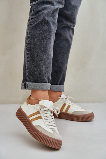 Zazoo N1068S6 Āda Zems Sneakers modeļa apavi Sieviešu ar platformu smilšu krāsas 2