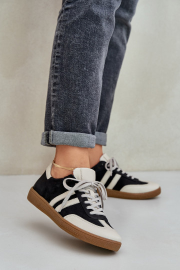 Zazoo N1068 Āda Zems Sneakers modeļa apavi Sieviešu melnas krāsas