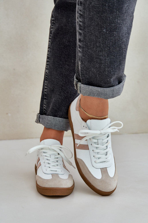 Zazoo N1068 Āda Zems Sneakers modeļa apavi Sieviešu smilšu krāsas Zazoo N1068 Āda Zems Sneakers modeļa apavi Sieviešu smilšu krāsas