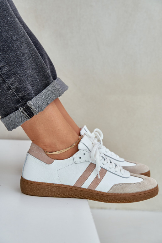 Zazoo N1068 Āda Zems Sneakers modeļa apavi Sieviešu smilšu krāsas Zazoo N1068 Āda Zems Sneakers modeļa apavi Sieviešu smilšu krāsas