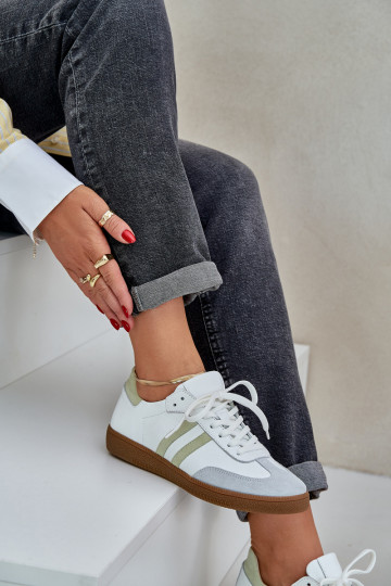 Zazoo N1068 Āda Zems Sneakers modeļa apavi Sieviešu baltas krāsas