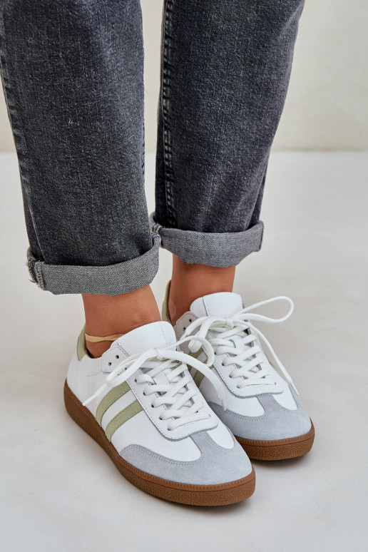 Zazoo N1068 Āda Zems Sneakers modeļa apavi Sieviešu baltas krāsas Zazoo N1068 Āda Zems Sneakers modeļa apavi Sieviešu baltas krāsas