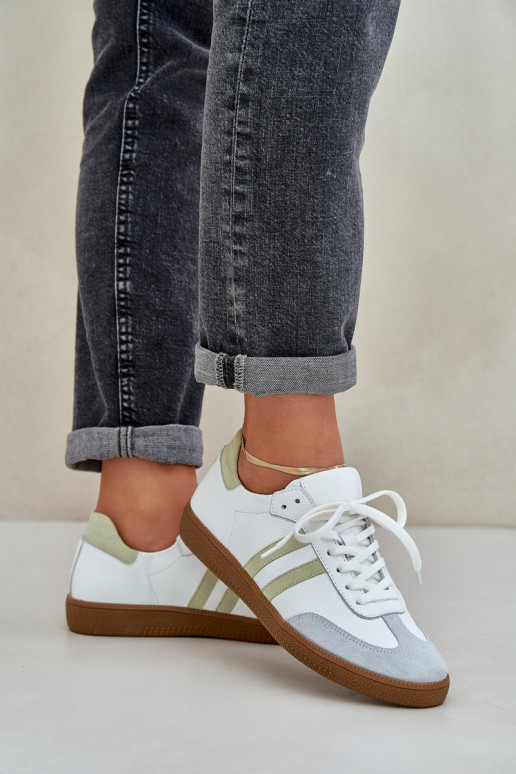 Zazoo N1068 Āda Zems Sneakers modeļa apavi Sieviešu baltas krāsas Zazoo N1068 Āda Zems Sneakers modeļa apavi Sieviešu baltas krāsas