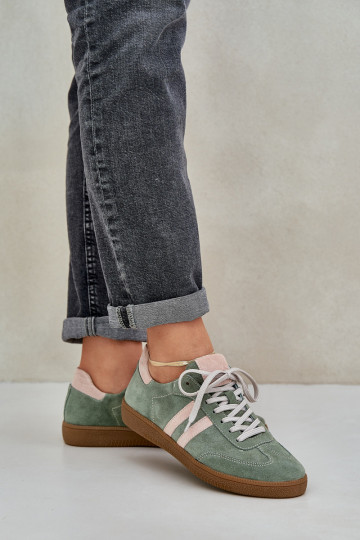 Zazoo N1068 zamšādas Zems Sneakers modeļa apavi Sieviešu Zaļas krāsas 2