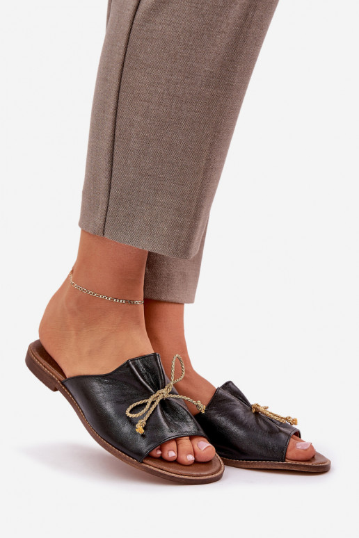 Āda zempapēžu Eleganta stila Čības ar bantītēm Ļevskis 3572 melnas krāsas