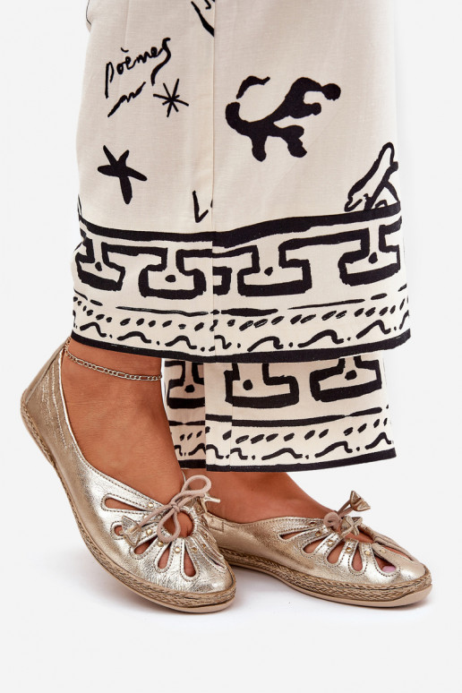 zempapēžu BalerīnasIeslēgtsturalnej Skóry Zazoo 10179 Zelta krāsas zempapēžu BalerīnasIeslēgtsturalnej Skóry Zazoo 10179 Zelta krāsas