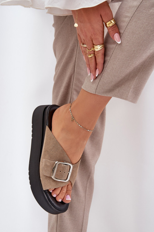 sieviešu zamšādas čības ar sprādzēm ar platformu Zazoo 3019 smilšu krāsas sieviešu zamšādas čības ar sprādzēm ar platformu Zazoo 3019 smilšu krāsas