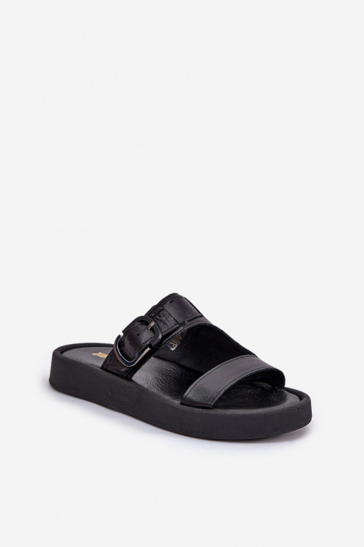 Čibas no dabīgas ādas Sieviešu ar platformu Zazoo 3024 melnas krāsas Čibas no dabīgas ādas Sieviešu ar platformu Zazoo 3024 melnas krāsas