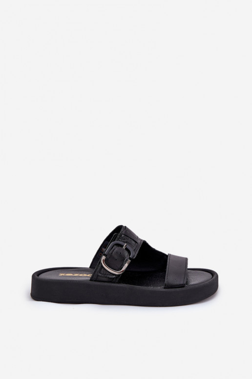 Čibas no dabīgas ādas Sieviešu ar platformu Zazoo 3024 melnas krāsas Čibas no dabīgas ādas Sieviešu ar platformu Zazoo 3024 melnas krāsas