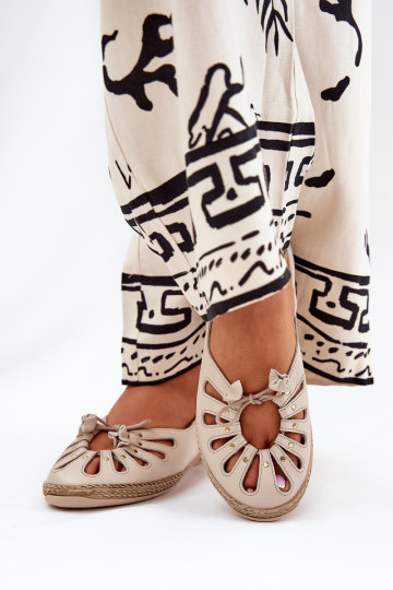 zempapēžu BalerīnasIeslēgtsturalnej Skóry Zazoo 10179 smilšu krāsas 2