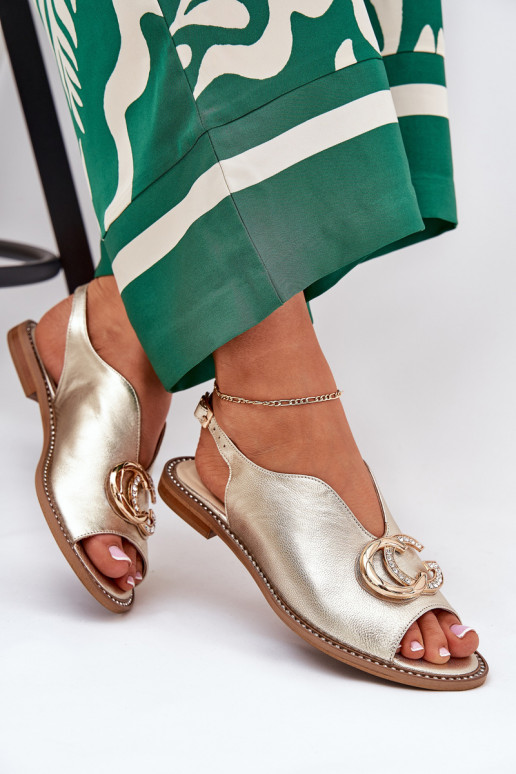 Sieviešu basenes ar platiem papēžiem ar ornamentiem Laura Messi 2865 Zelta krāsas Sieviešu basenes ar platiem papēžiem ar ornamentiem Laura Messi 2865 Zelta krāsas