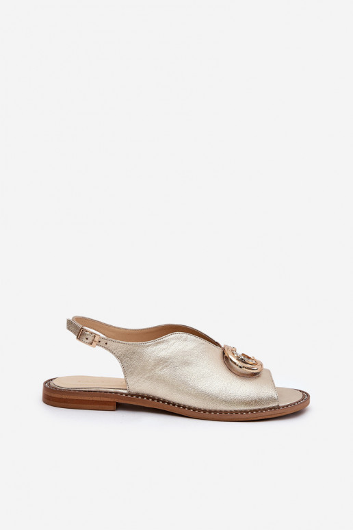 Sieviešu basenes ar platiem papēžiem ar ornamentiem Laura Messi 2865 Zelta krāsas Sieviešu basenes ar platiem papēžiem ar ornamentiem Laura Messi 2865 Zelta krāsas