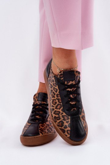 Āda sporta apavi Sieviešu ar leoparda kažokādas rakstu Laura Messi 2935 brūnas krāsas 2