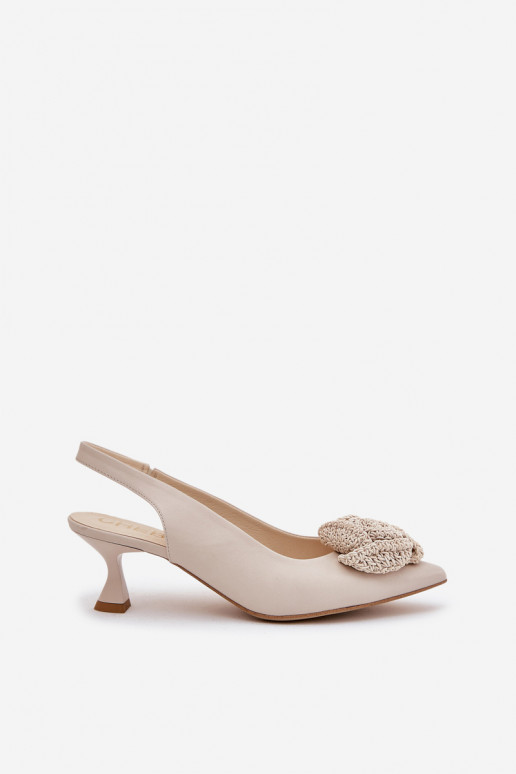 Āda Eleganta stila Kurpes ar papēdi CheBello 4666 smilšu krāsas Āda Eleganta stila Kurpes ar papēdi CheBello 4666 smilšu krāsas